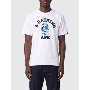 Bape Men Bape Cotton Jersey T-Shirt With Contrasting Chest Logo